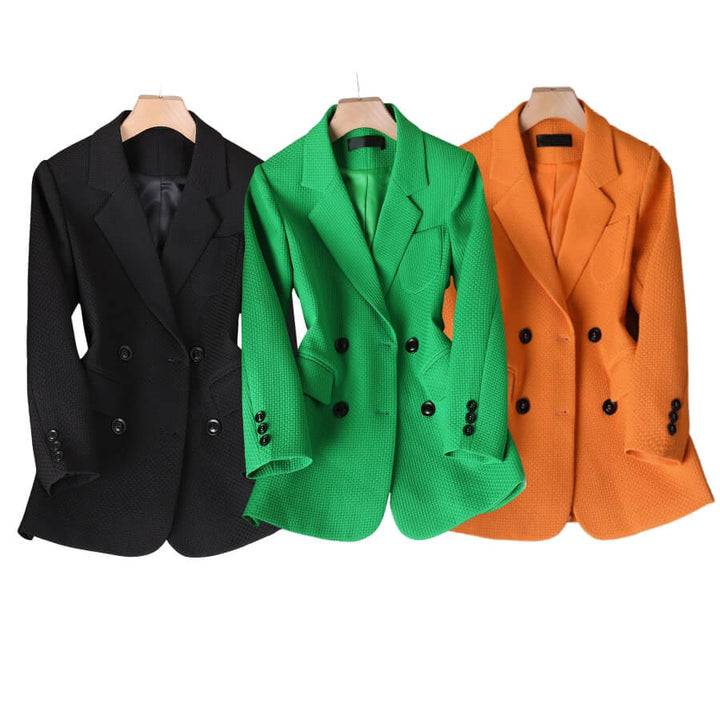 Damen Doppelreihiger Blazer mit Eckigen Revers