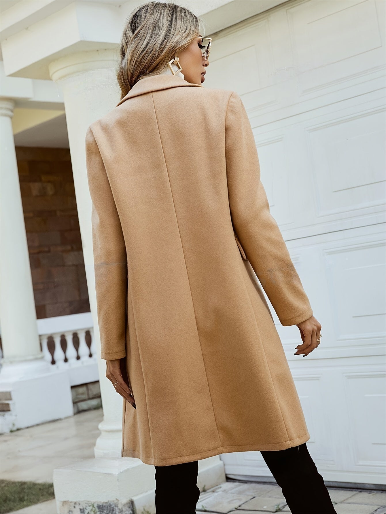 Rosa – Zeitloser und Eleganter Khaki Doppelreihiger Mantel für Damen