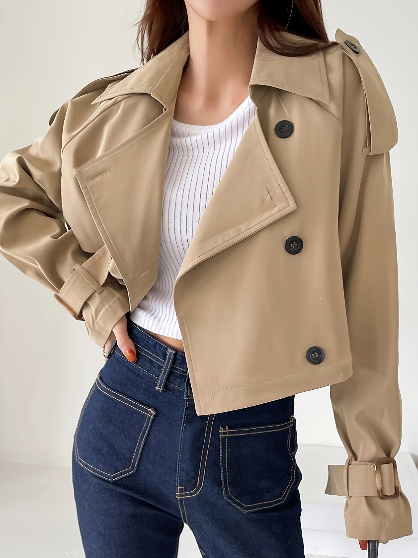 Eve – Eleganter und Schicker Khaki Trenchcoat für Damen