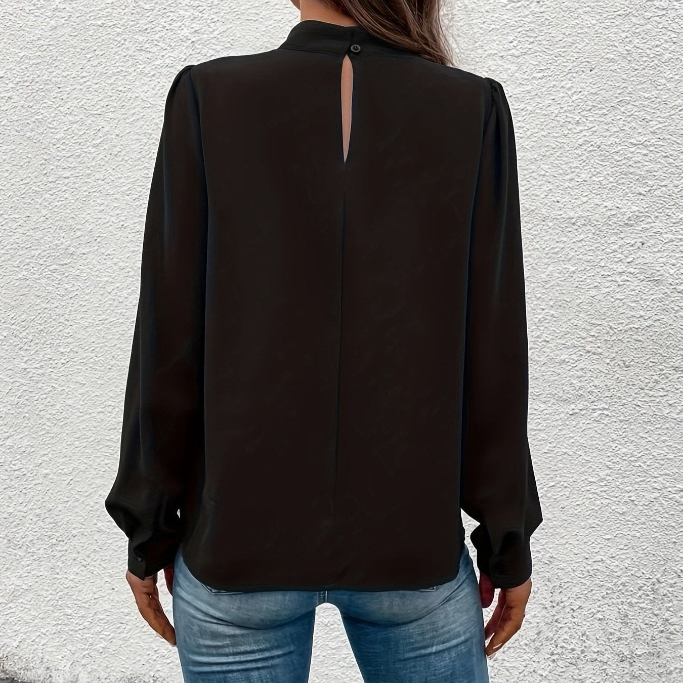 Bella - Elegante Schwarze Bluse für Herbst und Winter für Damen