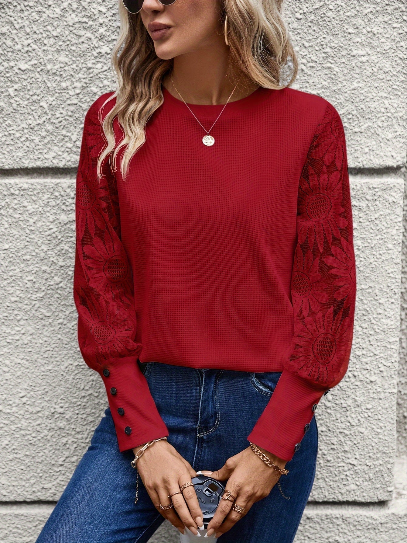 Berlin – Elegante und Schicke Florale Spitzenbluse für den Herbst für Damen