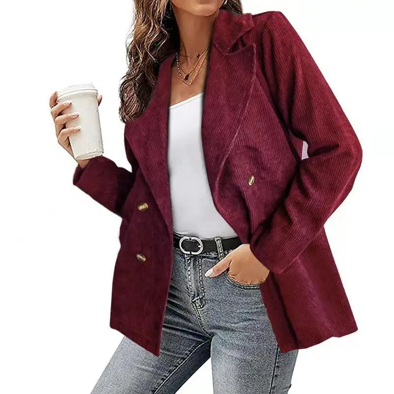 Mittie | Wintermantel aus geripptem Velours für Frauen
