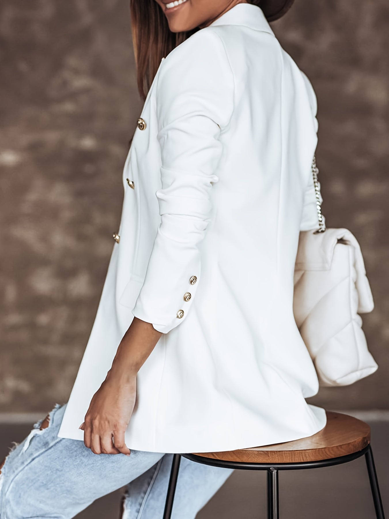 Eleganter Business Longblazer mit Doppelreihig für Damen | Ideal für alle Jahreszeiten
