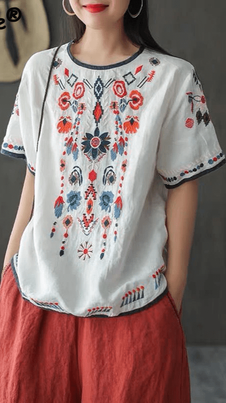 Mirabelle | Ethnische Bluse mit Stickerei