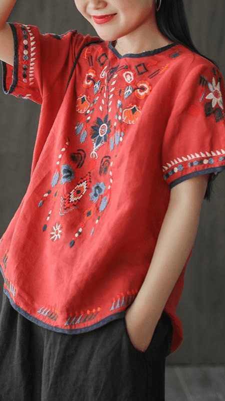 Mirabelle | Ethnische Bluse mit Stickerei