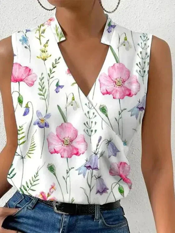 Navia - Stylisches Ärmelloses Damen V-Ausschnitt Top für den Sommer