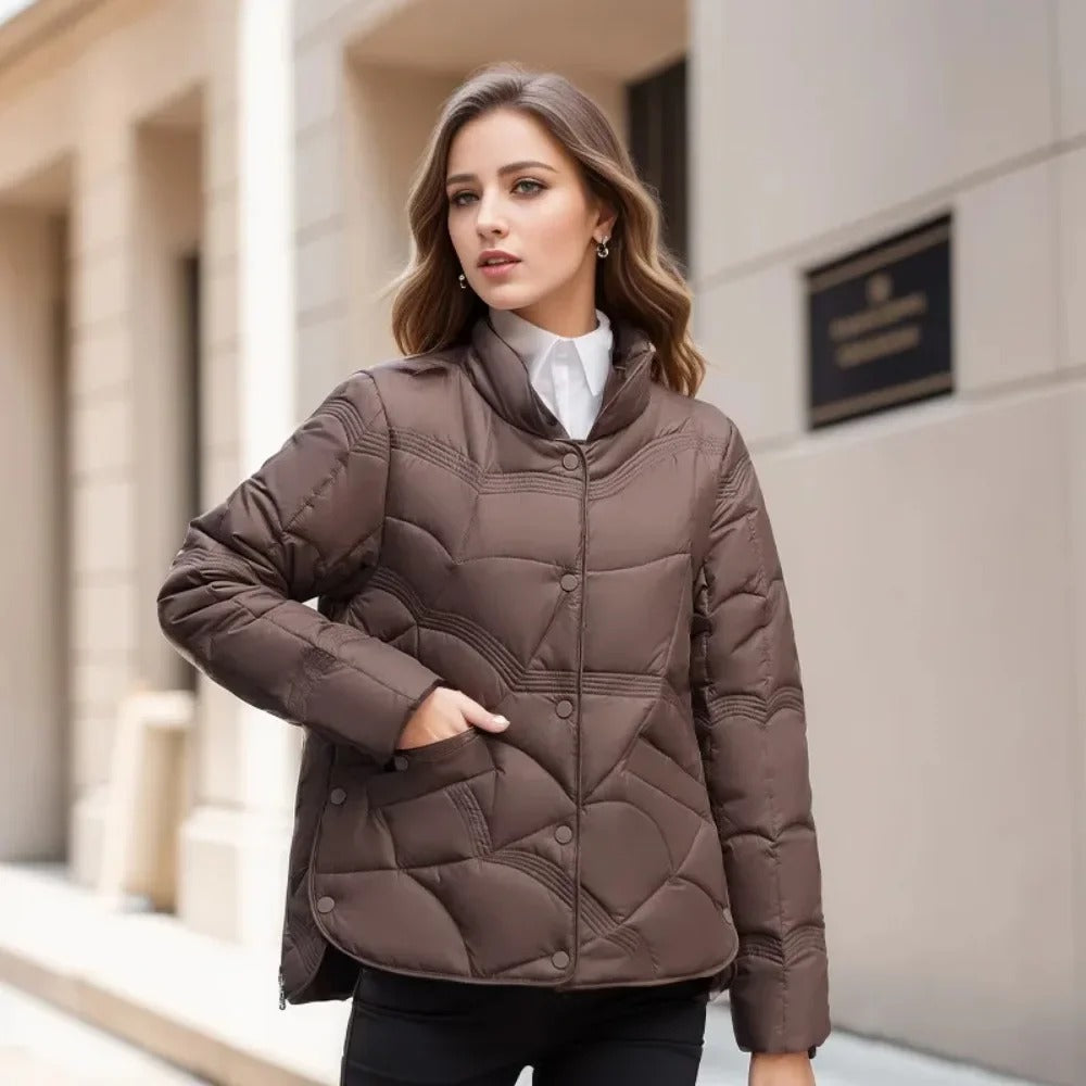 Kathy - Leichte Wattierte Winterjacke mit Stehkragen für Frauen