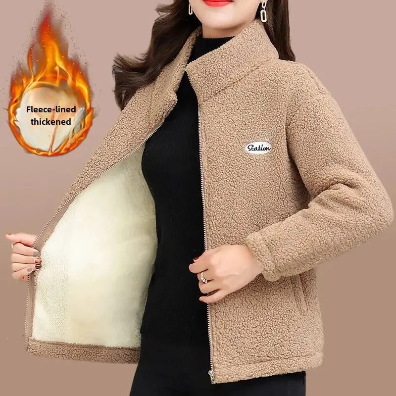 Emelie - Warme Lammwolljacke mit Fleecefutter für Damen