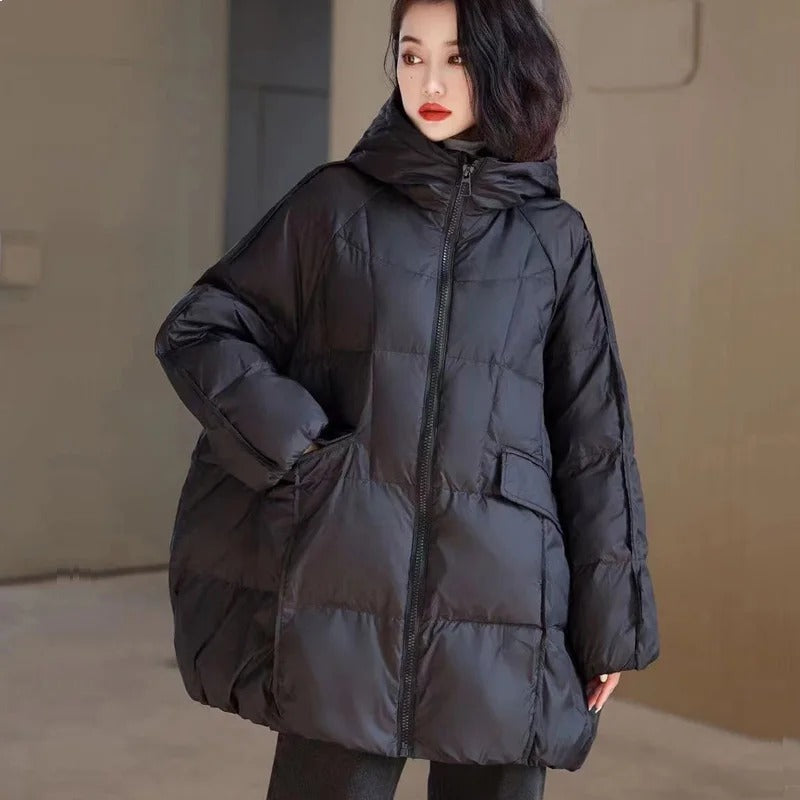 Conni - Oversized Entendaunen-Winterjacke mit Kapuze für Frauen