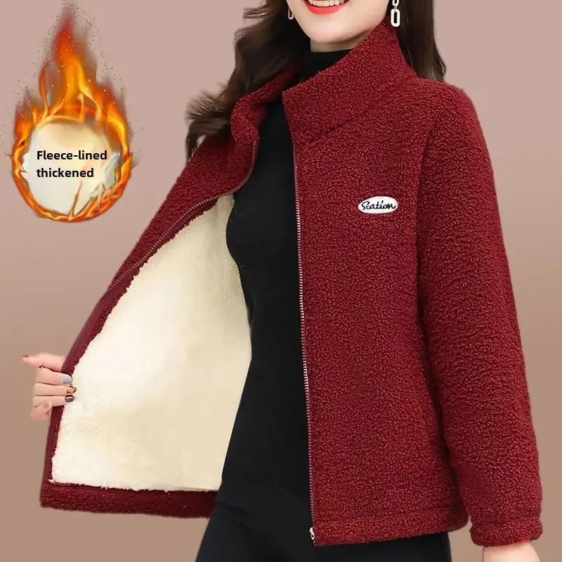 Emelie - Warme Lammwolljacke mit Fleecefutter für Damen