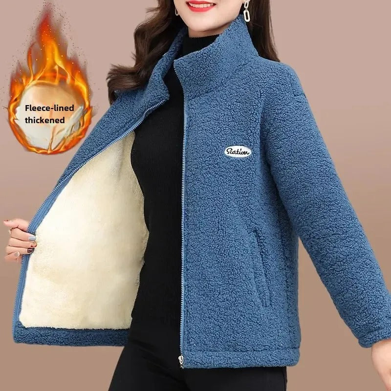Emelie - Warme Lammwolljacke mit Fleecefutter für Damen