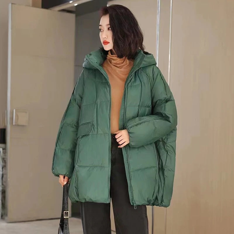 Conni - Oversized Entendaunen-Winterjacke mit Kapuze für Frauen