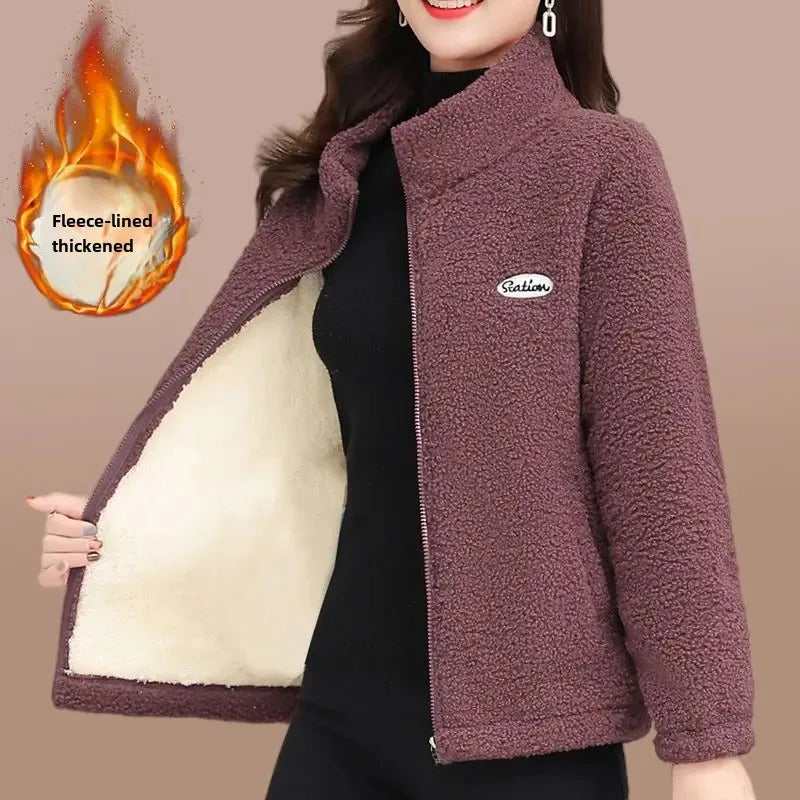 Emelie - Warme Lammwolljacke mit Fleecefutter für Damen