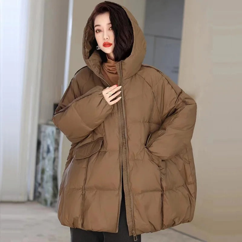 Conni - Oversized Entendaunen-Winterjacke mit Kapuze für Frauen