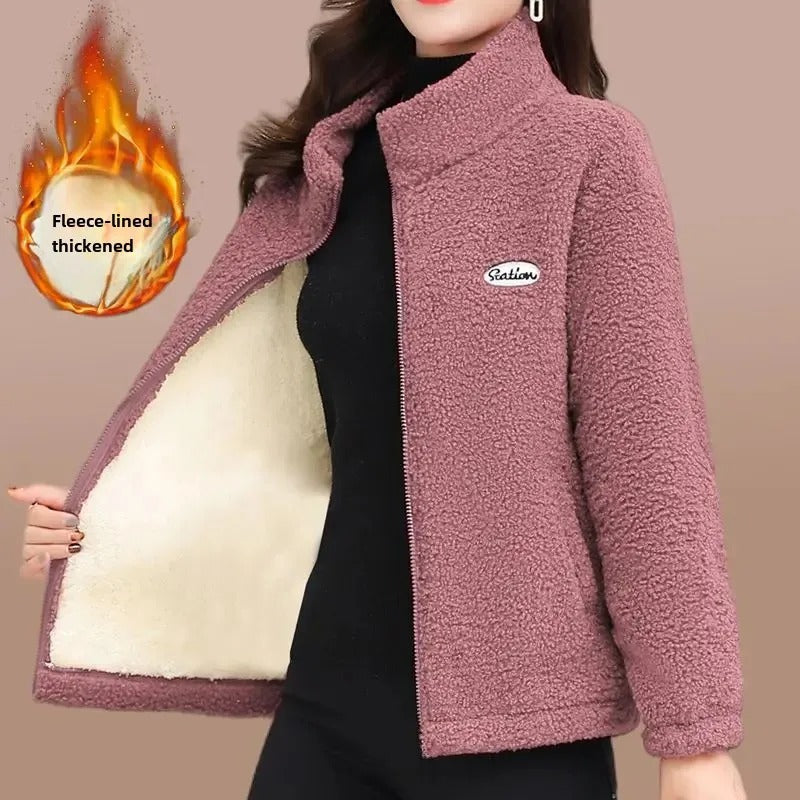 Emelie - Warme Lammwolljacke mit Fleecefutter für Damen