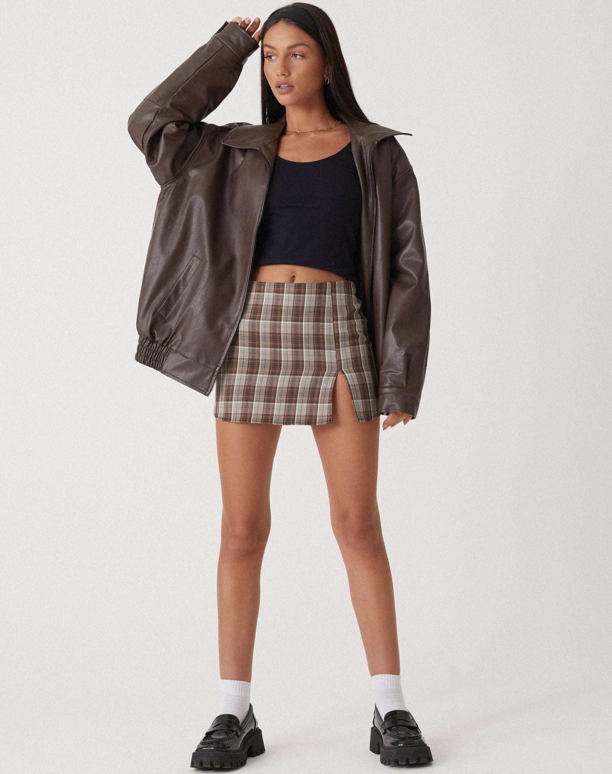 Neysha | Lose Lederjacke in Übergröße