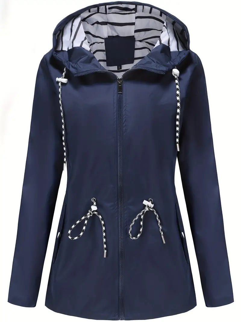 Stylische Wasserdichte Regenjacke mit Kapuze und Taschen für Damen | Ideal für den Winter