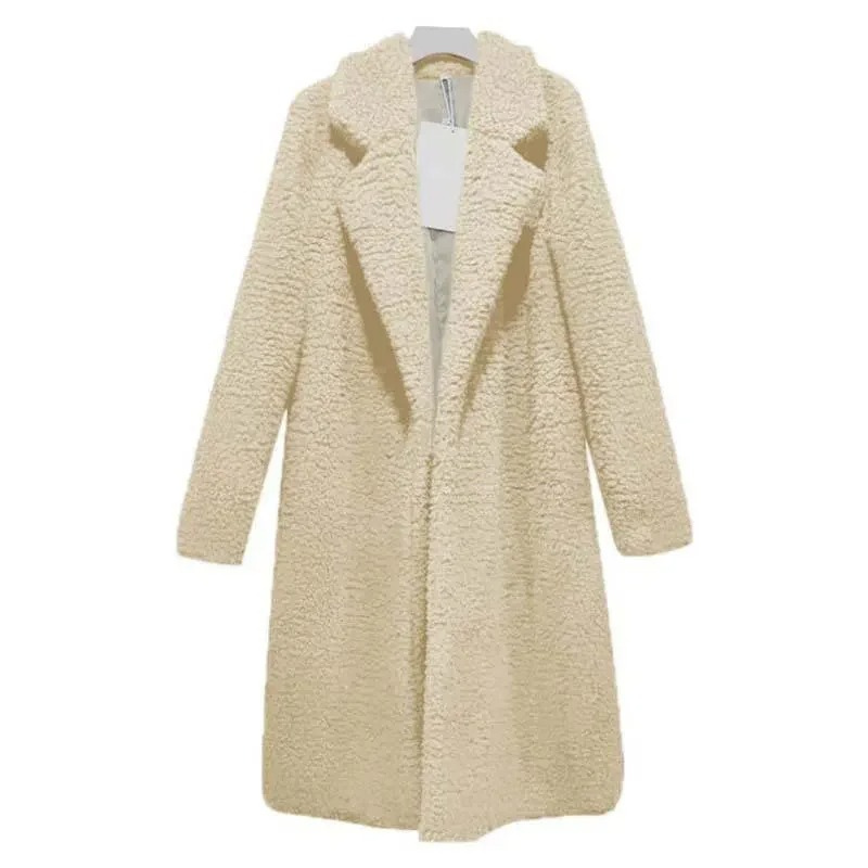 Cynthia - Stilvoller Langer Teddy-Fleece-Mantel für Kalte Wintertage für Damen