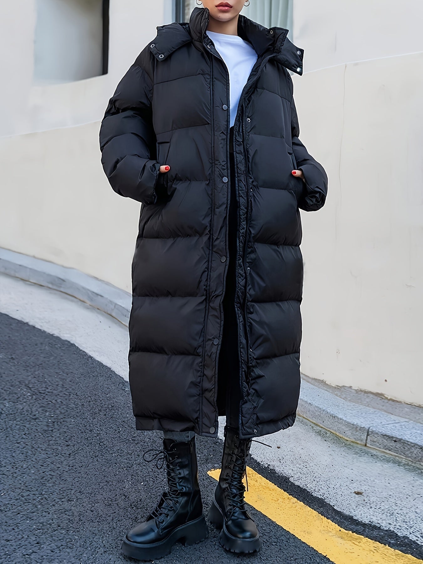 Gertruda | Lässige lange Puffer-Winterjacke mit Kapuze für Frauen