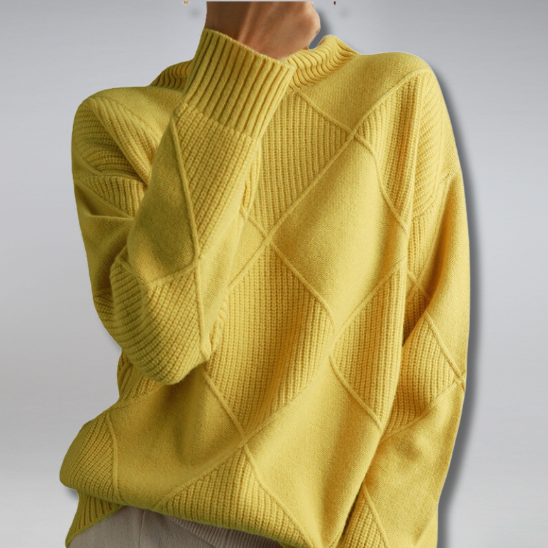 Texturierter Rollkragenpullover für Damen