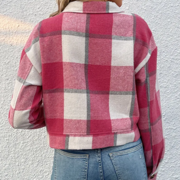 Darla - Karierte Herbst- und Winter-Bomberjacke für Damen