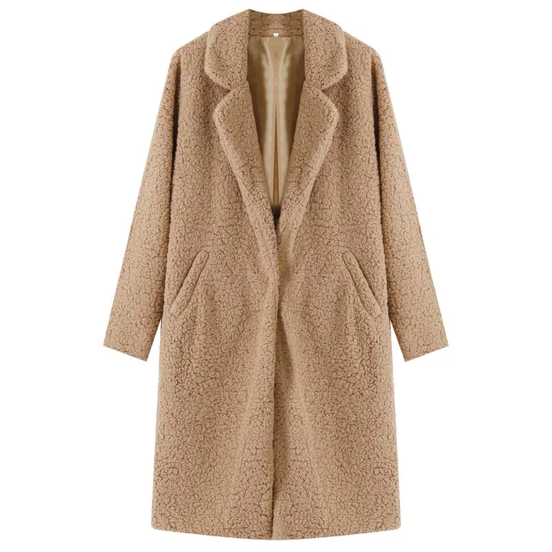 Cynthia - Stilvoller Langer Teddy-Fleece-Mantel für Kalte Wintertage für Damen