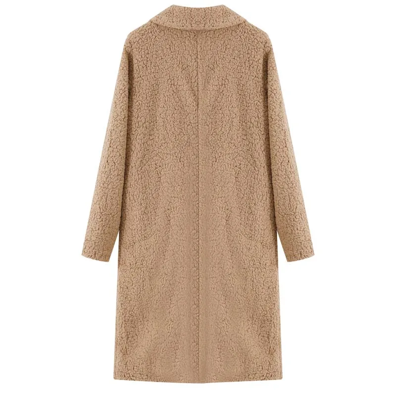 Cynthia - Stilvoller Langer Teddy-Fleece-Mantel für Kalte Wintertage für Damen