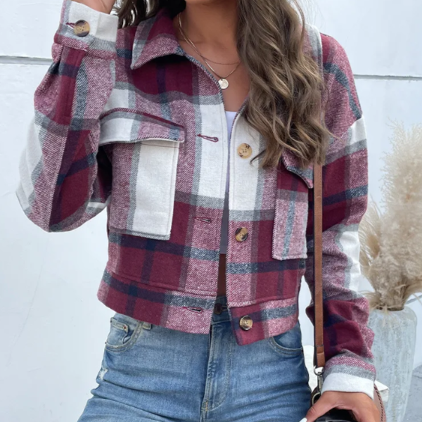 Darla - Karierte Herbst- und Winter-Bomberjacke für Damen