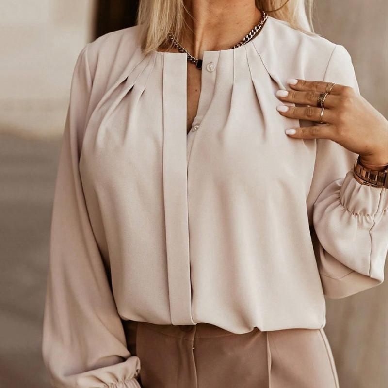 Therese - Elegantes Faltenhemd für Herbst und Frühling für Damen