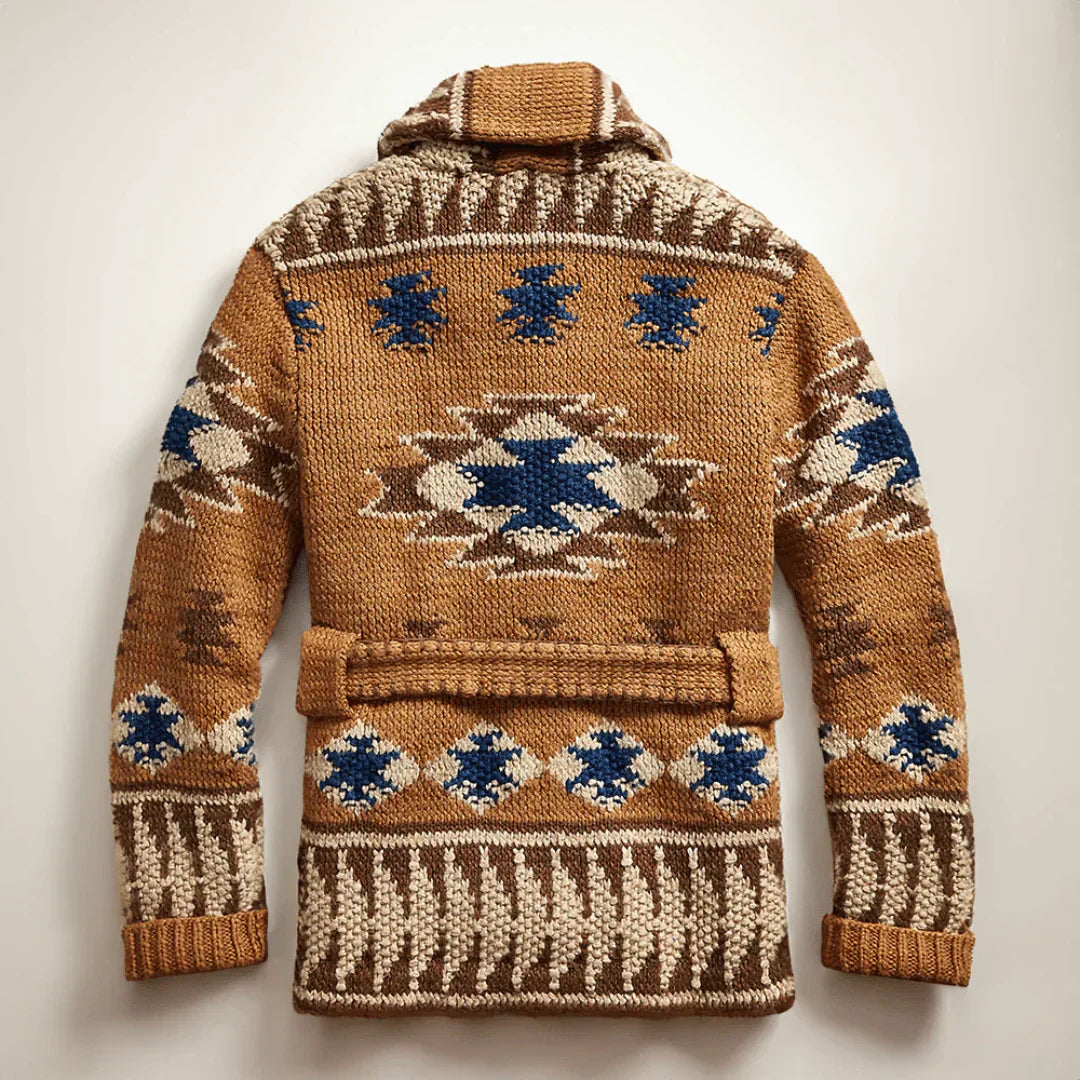 Vintage Gürtel Strickjacke für Herren