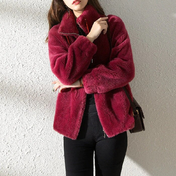 Dahlia - Luxuriöser Kunstpelzmantel für Herbst und Winter für Damen