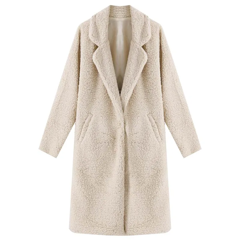 Cynthia - Stilvoller Langer Teddy-Fleece-Mantel für Kalte Wintertage für Damen