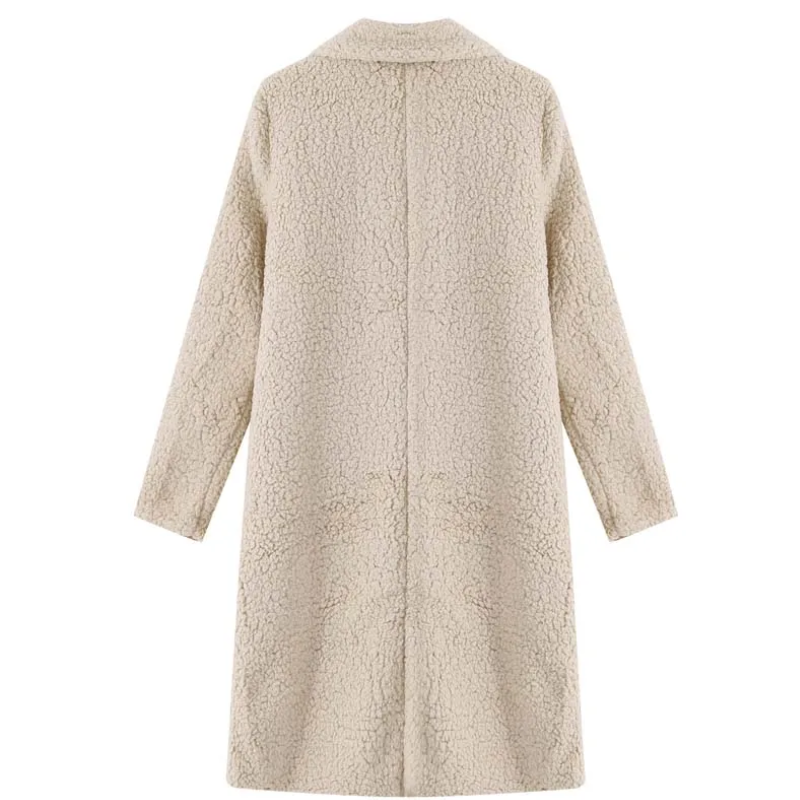 Cynthia - Stilvoller Langer Teddy-Fleece-Mantel für Kalte Wintertage für Damen