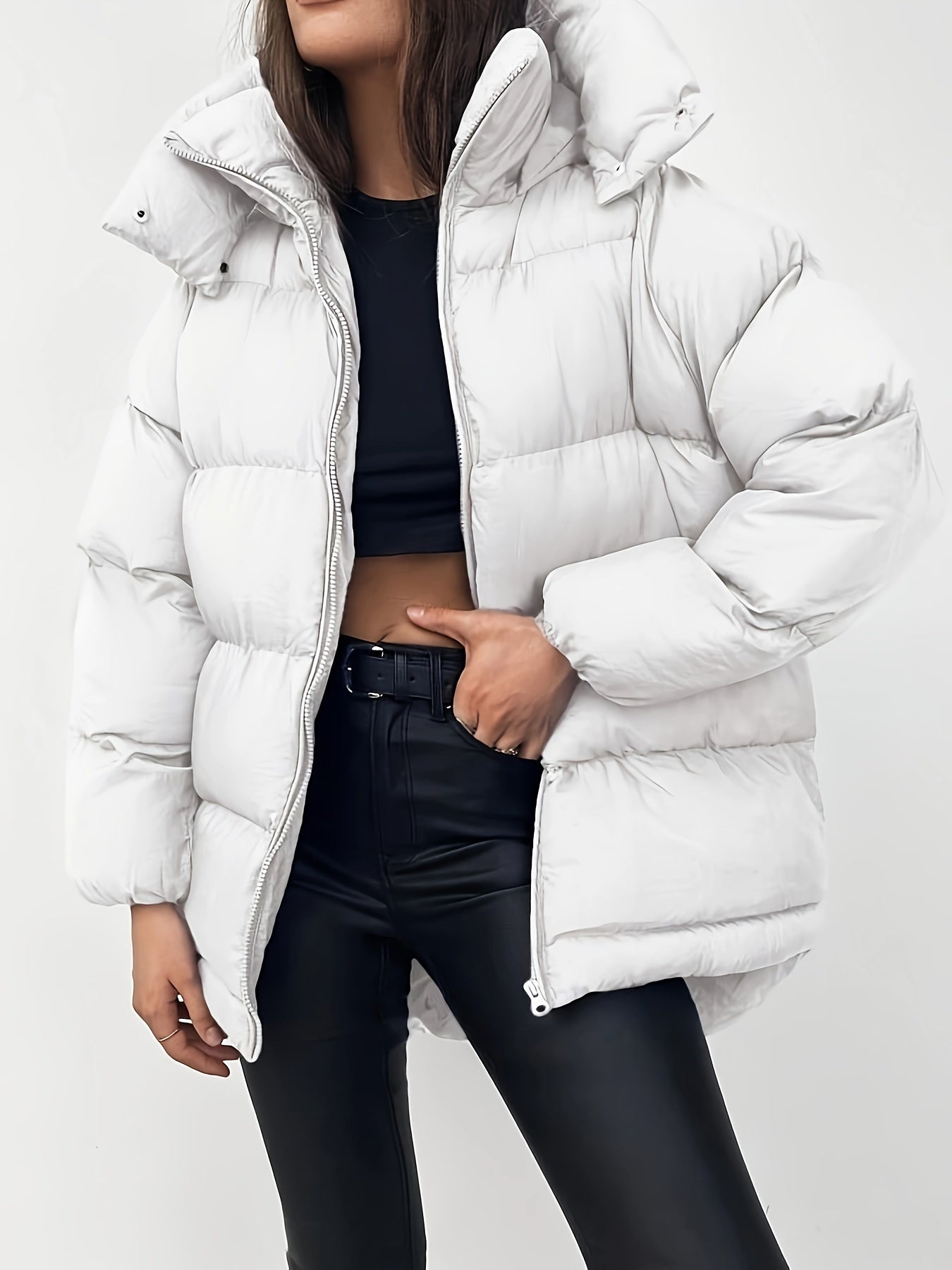 Evelynn | Elegante Puffer-Winterjacke mit Kapuze für Frauen