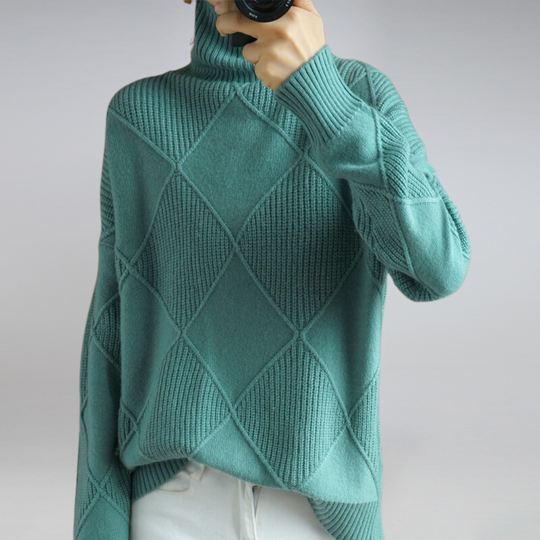 Texturierter Rollkragenpullover für Damen