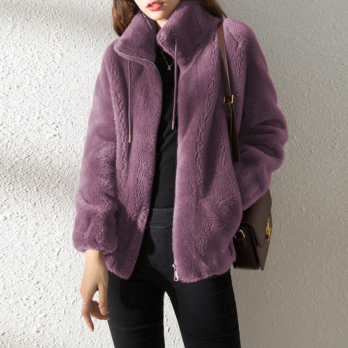 Dahlia - Luxuriöser Kunstpelzmantel für Herbst und Winter für Damen