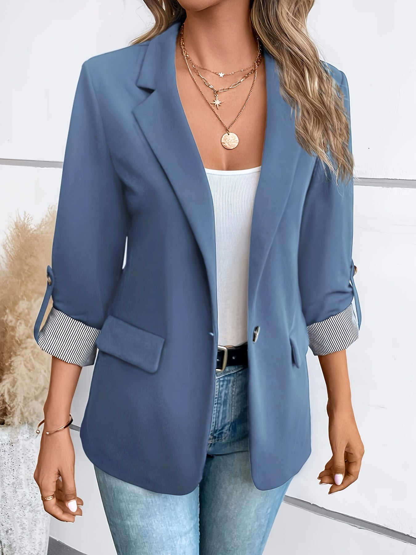 Eleganter Business Longblazer mit Einreihig für Damen | Perfekt für Alle Jahreszeiten
