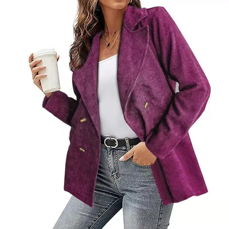 Mittie | Wintermantel aus geripptem Velours für Frauen