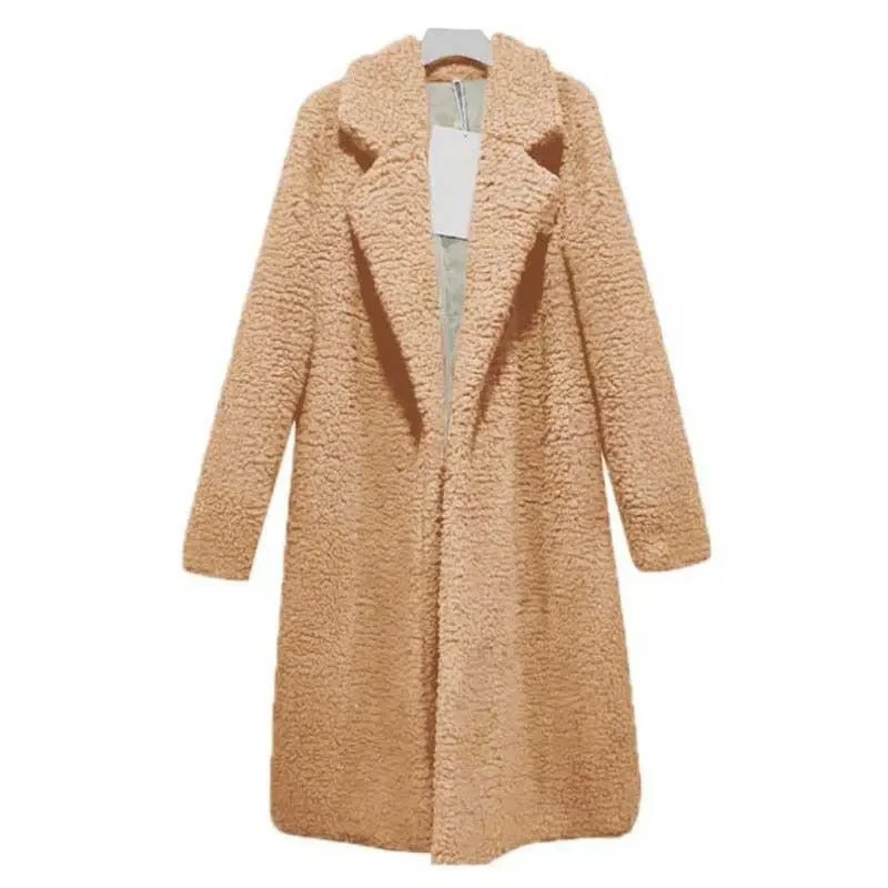 Cynthia - Stilvoller Langer Teddy-Fleece-Mantel für Kalte Wintertage für Damen