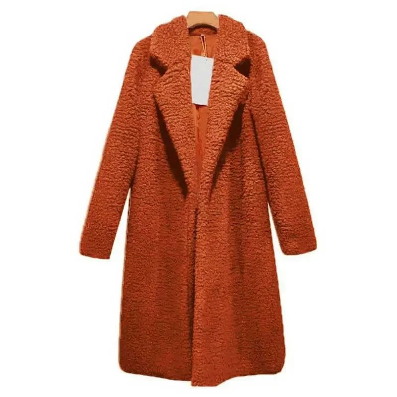 Cynthia - Stilvoller Langer Teddy-Fleece-Mantel für Kalte Wintertage für Damen