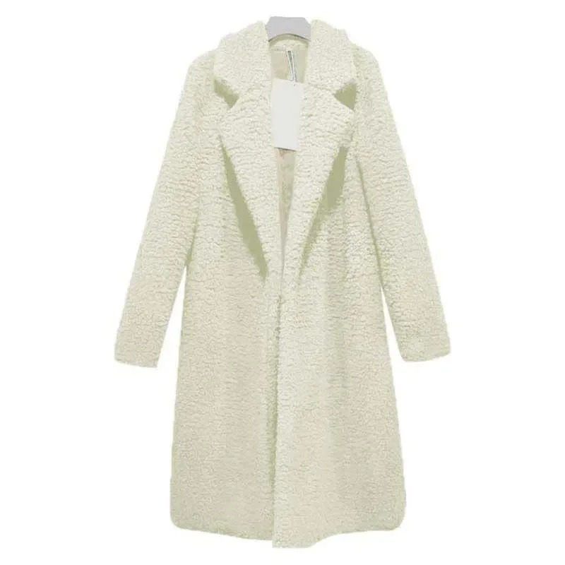 Cynthia - Stilvoller Langer Teddy-Fleece-Mantel für Kalte Wintertage für Damen