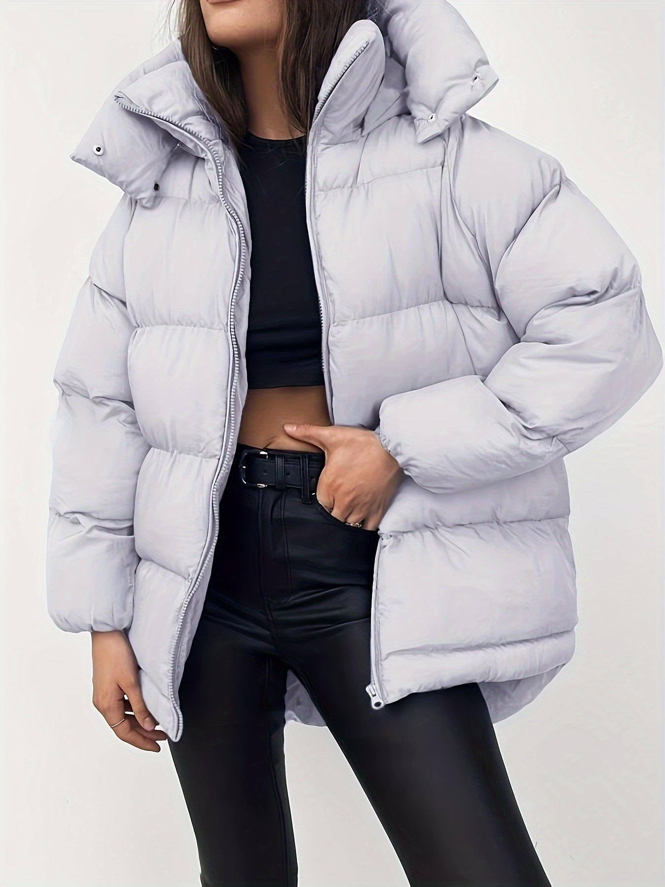 Evelynn | Elegante Puffer-Winterjacke mit Kapuze für Frauen