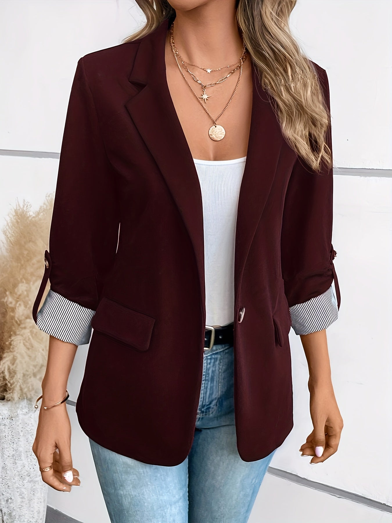 Eleganter Business Longblazer mit Einreihig für Damen | Perfekt für Alle Jahreszeiten