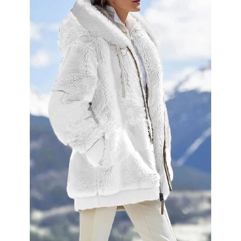 Elena - Übergroße Fleece Plüsch Winterjacke für Frauen