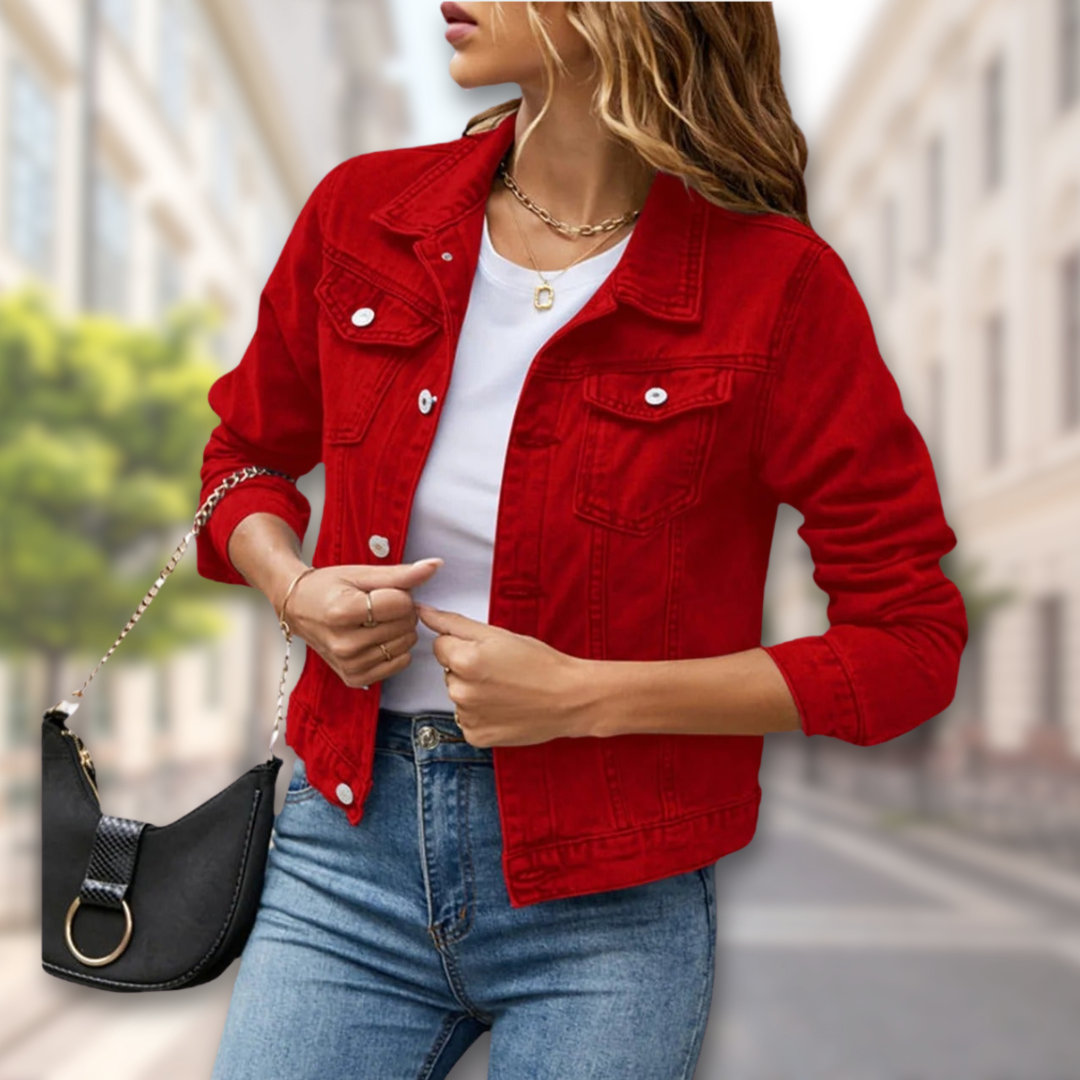 Yara - Stilvolle Jeansjacke mit Knöpfen für Frauen