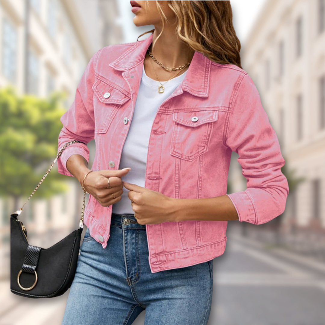 Yara - Stilvolle Jeansjacke mit Knöpfen für Frauen