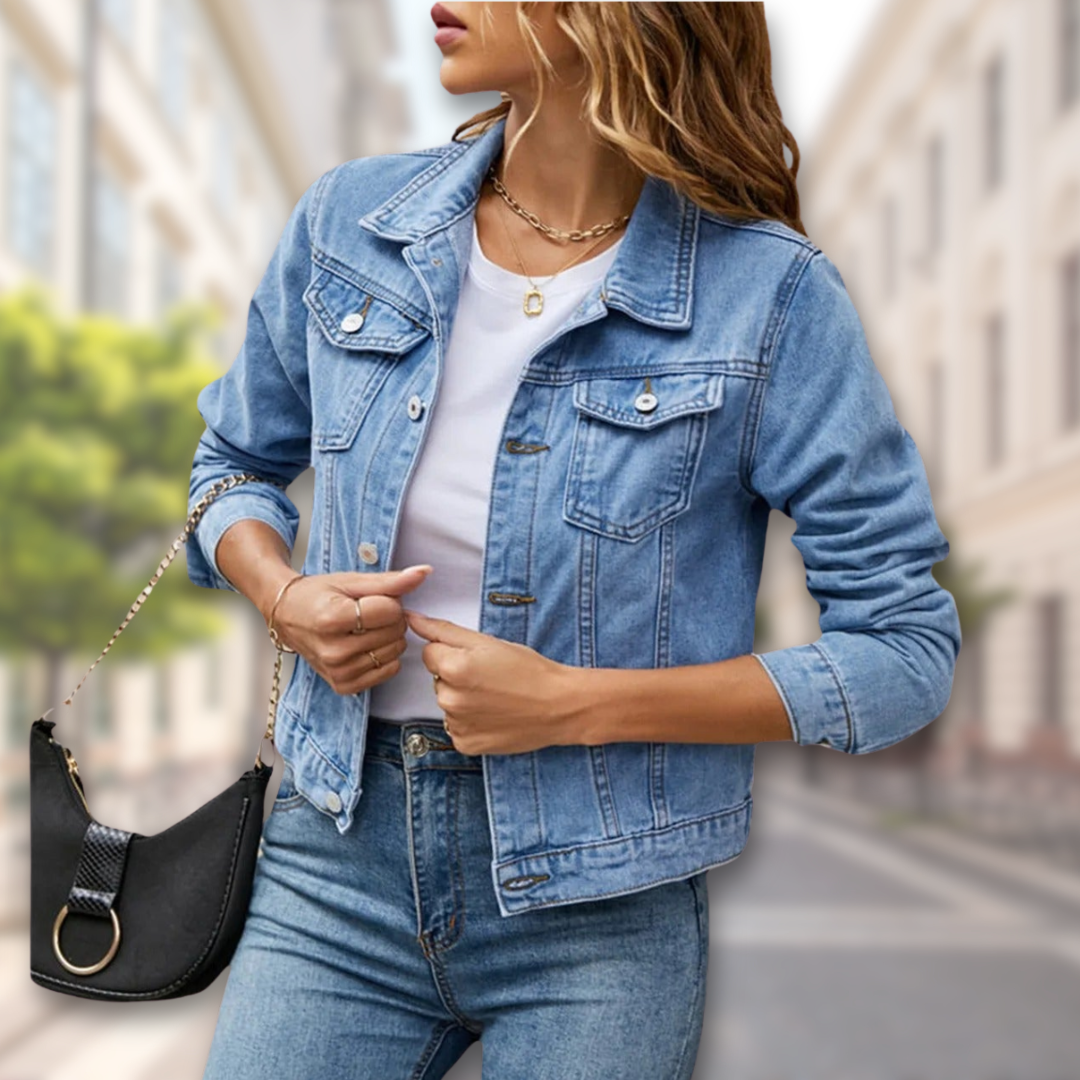 Yara - Stilvolle Jeansjacke mit Knöpfen für Frauen