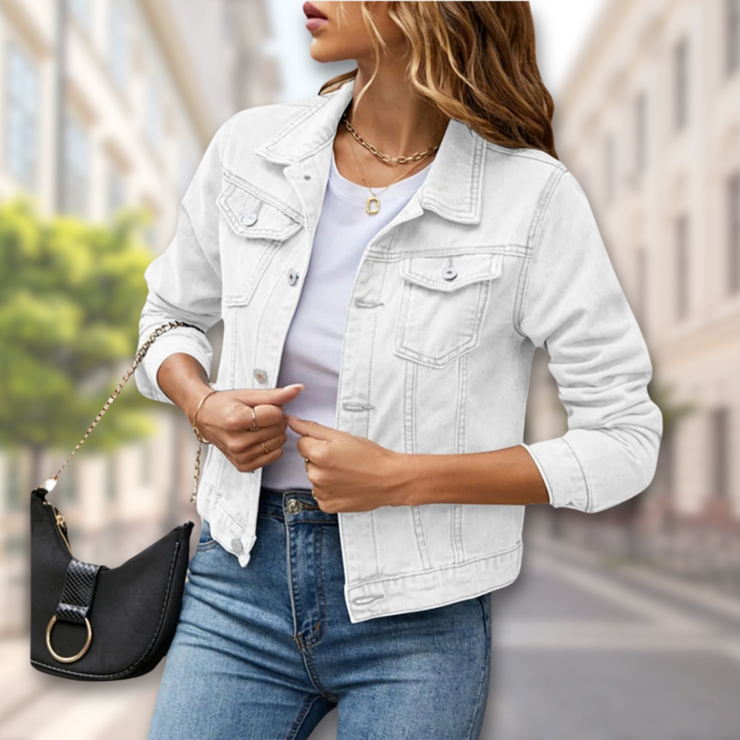 Yara - Stilvolle Jeansjacke mit Knöpfen für Frauen