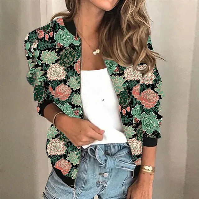 Apollina | Bedruckte Zip-up-Jacke