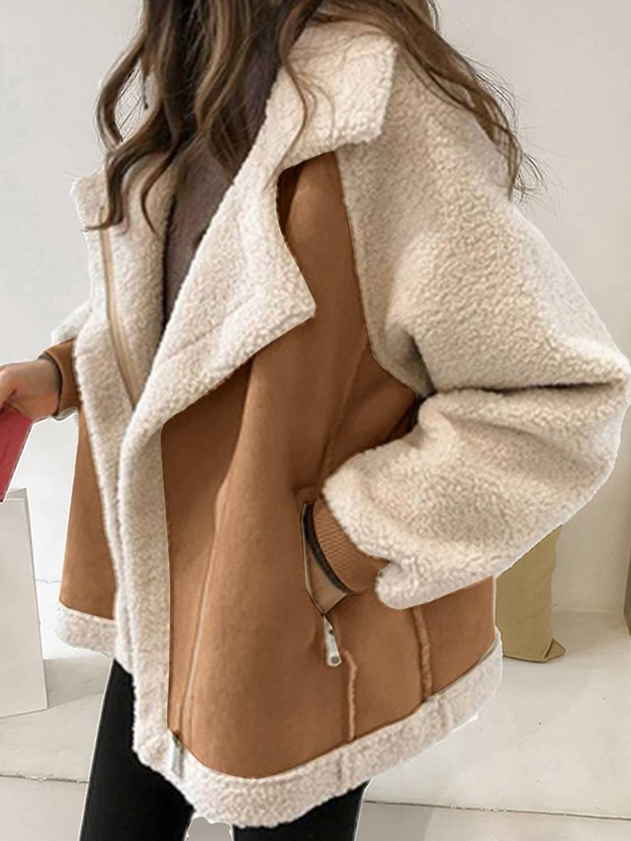 Jolanka | Damen-Teddyjacke aus Wildleder in Übergröße für den Winter